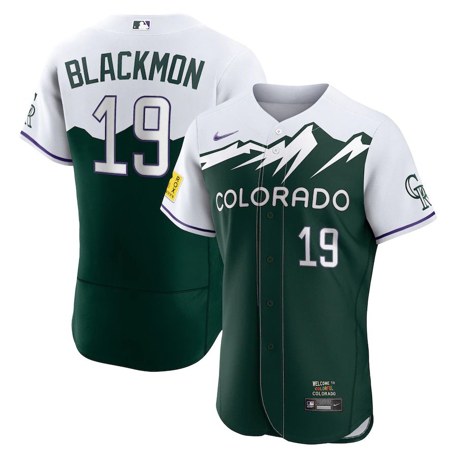 Cheap Custom Men Colorado Rockies 19 Charlie Blackmon Nike Green 2022 City Connect Authentic Player MLB Jersery